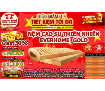 Nệm Cao Su Thiên Nhiên 100% Everhome Gold
