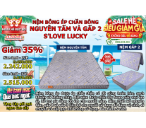 Nệm bông ép chần bông nguyên tấm và gấp 2 S'LOVE LUCKY