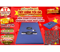 Nệm Foam S'Love Cozy Massage Than Hoạt Tính