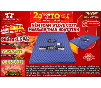 Nệm Foam S'Love Cozy Massage Than Hoạt Tính