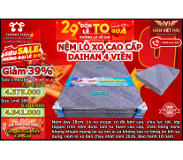 Nệm Lò Xo Túi Daihan 4 Viền