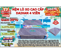 Nệm Lò Xo Túi Daihan 4 Viền