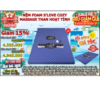 Nệm Foam S'Love Cozy Massage Than Hoạt Tính