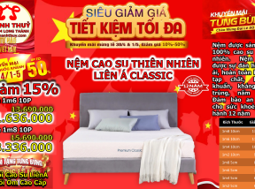 Giảm 15% Nệm cao su thiên nhiên liên á kèm quà tặng
