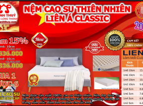 Giảm 15% Nệm cao su thiên nhiên liên á kèm quà tặng