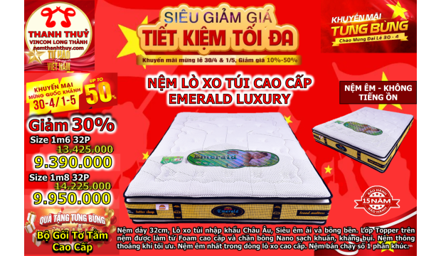 Nệm Lò Xo Túi Emeral 