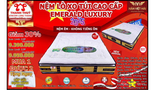 Nệm Lò Xo Túi Emeral 