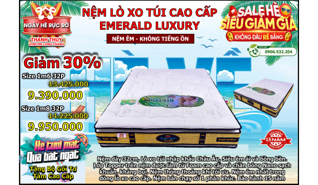 Nệm Lò Xo Túi Emeral 
