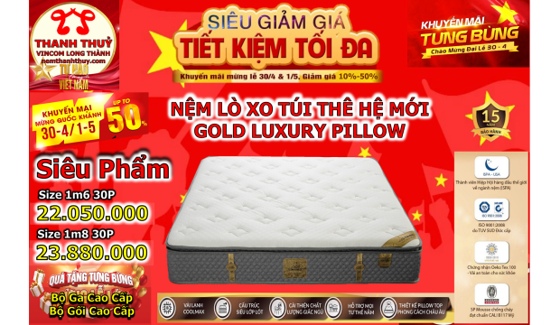 Nệm Lò Xo Túi Châu Âu - Tặng Ngay 3TR900