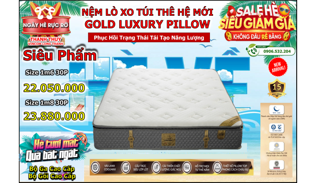 Nệm Lò Xo Túi Châu Âu - Tặng Ngay 3TR900