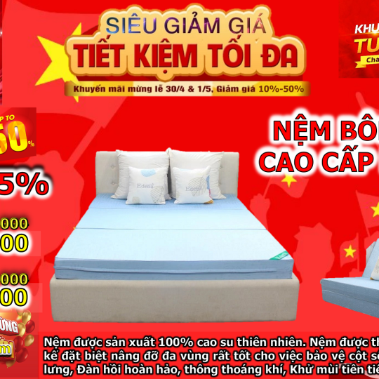Nệm Bông Ép Cao Cấp Edena