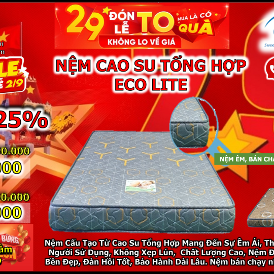 Nệm Cao Su Tổng Hợp Eco Lite
