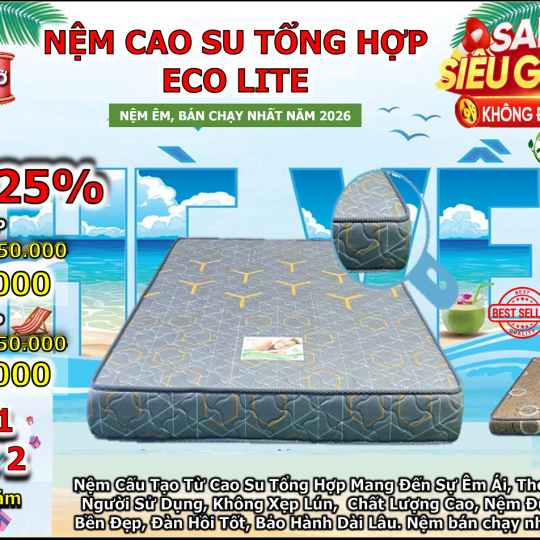 Nệm Cao Su Tổng Hợp Eco Lite
