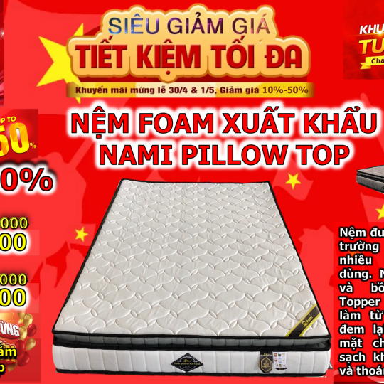 Nệm Xuất Khẩu Nami Pilow Top