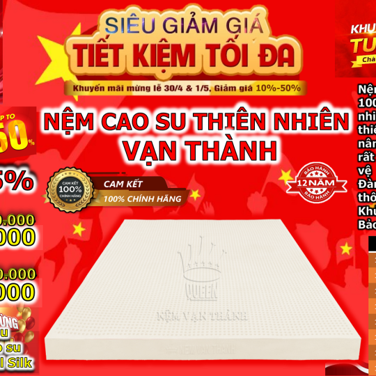 Nệm Cao Su Thiên Nhiên Vạn Thành Standard