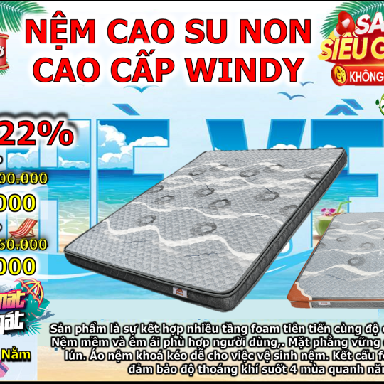 Nệm cao su non cao cấp windy