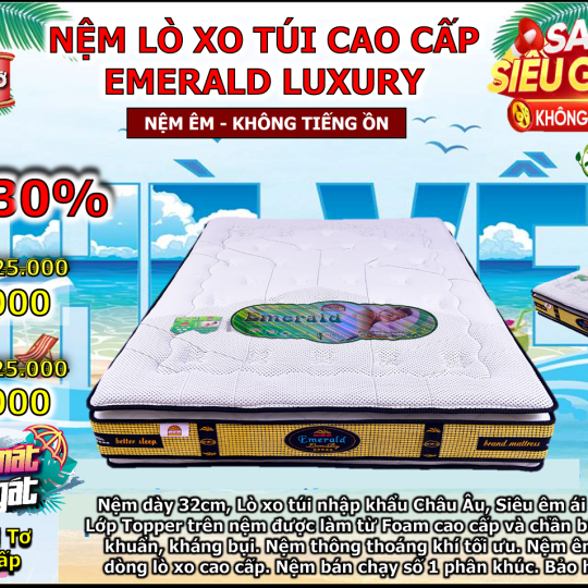 NỆM LÒ XO TÚI EMERALD LUXURY