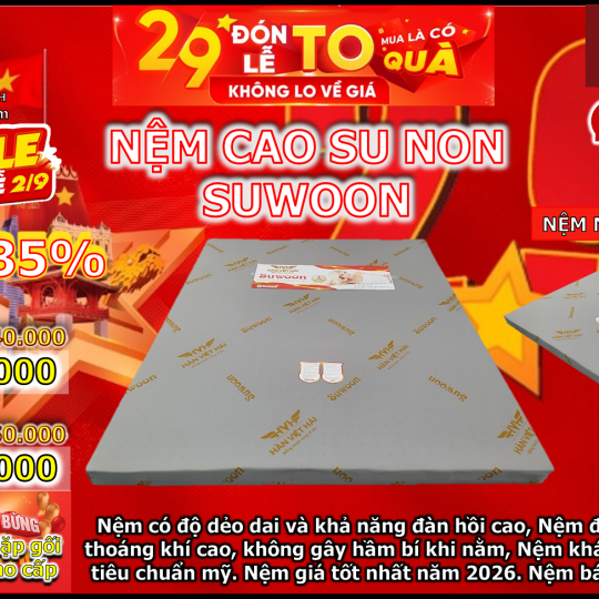 Nệm Cao Su Non Suwon
