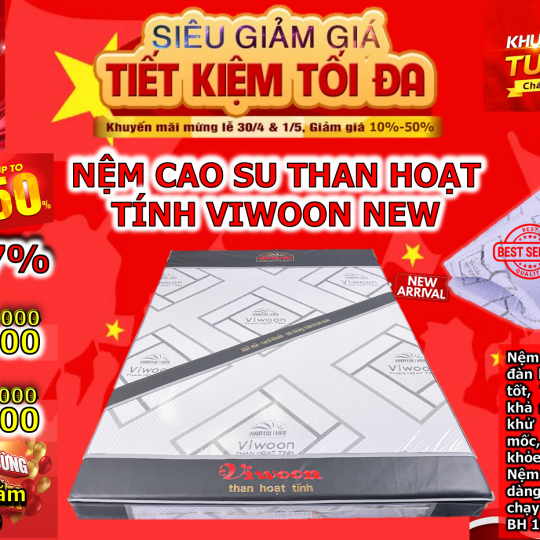 Nệm Cao Su Than Hoạt Tính Viwoon New