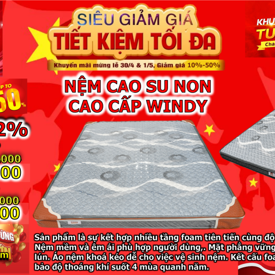 Nệm cao su non cao cấp windy