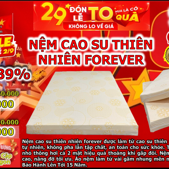 nệm cao su thiên nhiên forever thế linh