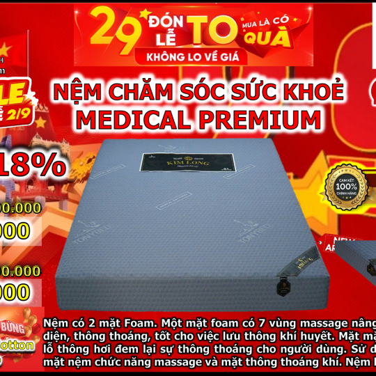 Nệm Chăm Sóc Sức Khoẻ Medical Premium