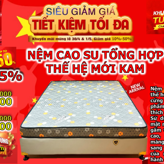 nệm cao su tổng hợp thế hệ mới kam