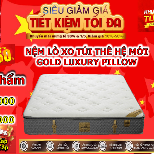 NỆM LÒ XO TÚI TONYBED LUXURY PILLOW TOP